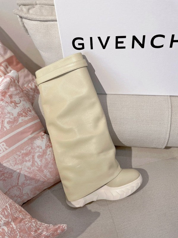 Givenchy Black Platform Heels - Close-Up Texture View