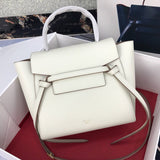 Side profile of statement structured women's handbag – women's luxury accessory