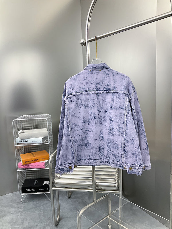 Side profile of Louis Vuitton luxury clothing with signature branding