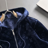 Close-up detail shot of Louis Vuitton luxury clothing with streetwear-inspired cut