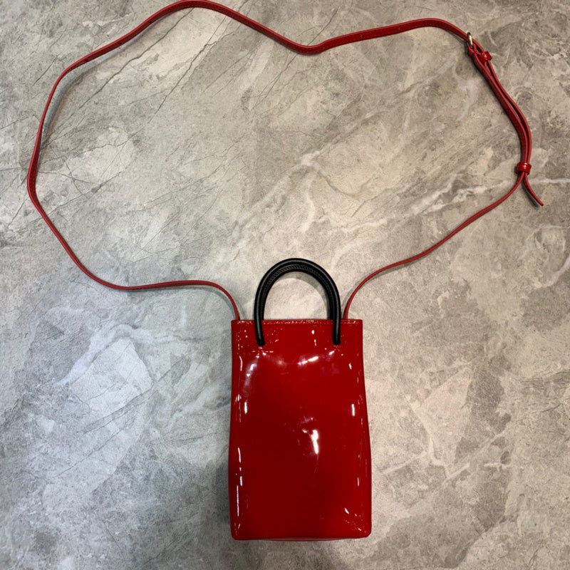 Polished Faux Leather Handbag - Everyday Elegance | Women's Everyday Carry Handbag #1052 - close-up detail shot (image 3) of designer-inspired handbag