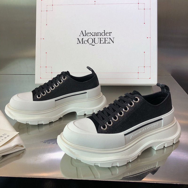 Alexander McQueen Burgundy Ankle Boots - Angled View