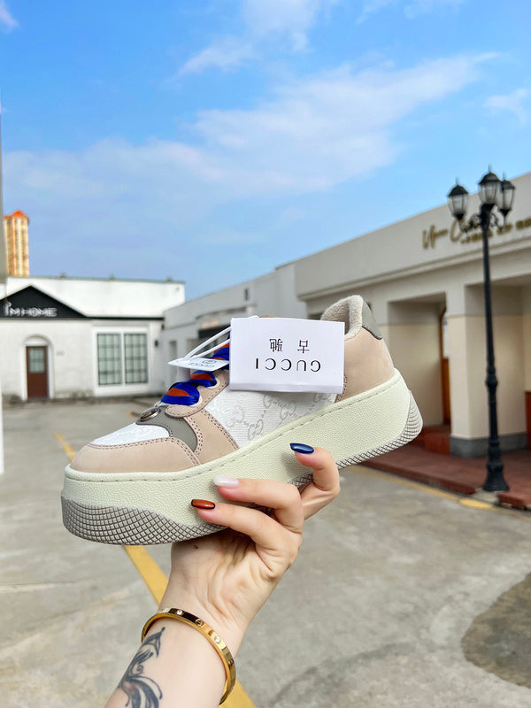 Gucci bold contrast luxury sneakers view 6 breathable knit upper