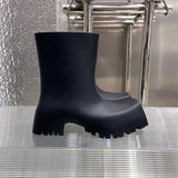 Balenciaga Beige Chunky Platform Sneakers - Angled View