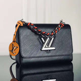 Side profile of structured classic women's handbag – women's luxury handbag