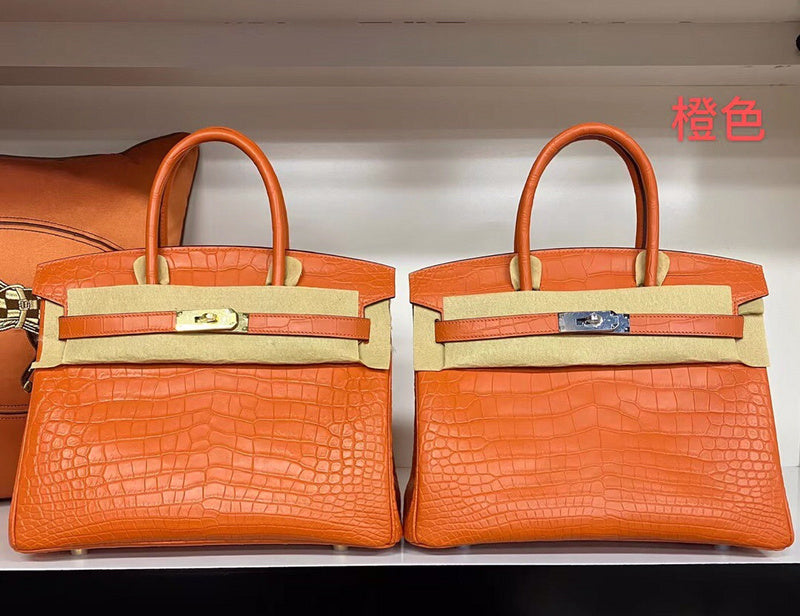 Side view of poised structured handbag