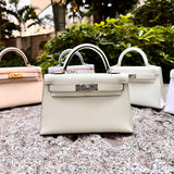 Side view of sophisticated structured handbag