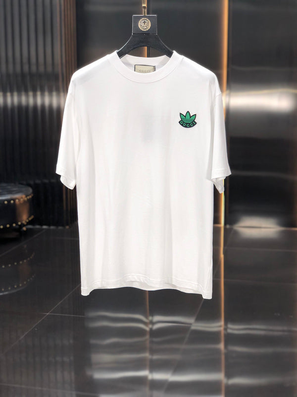 Front view of Gucci luxury clothing with streetwear-inspired cut