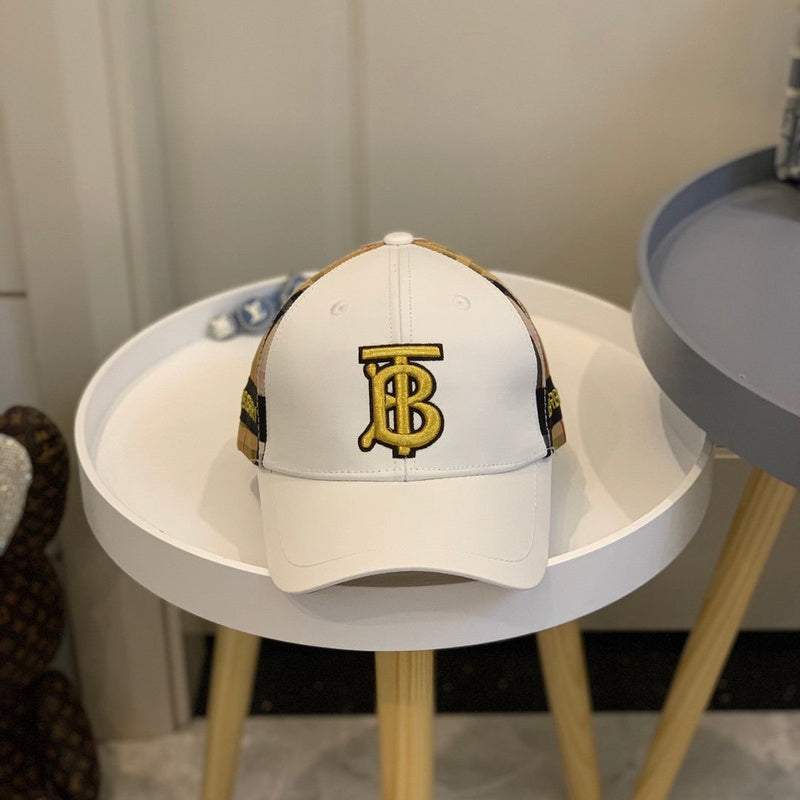 Close-up detail view of Burberry unisex cap