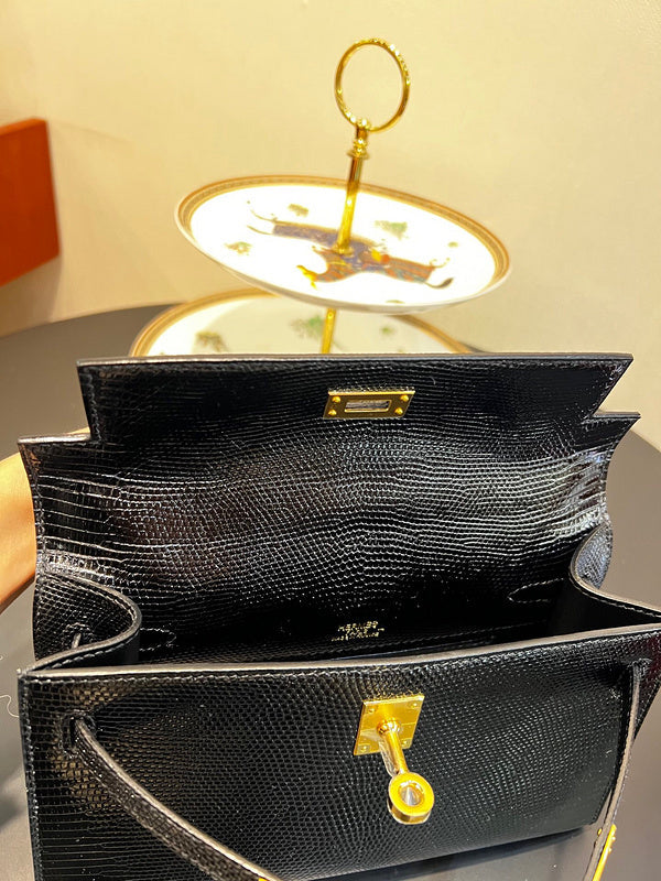 Side view of statement structured handbag