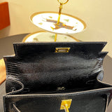 Side view of statement structured handbag