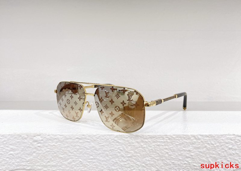 Close-up detail view of Louis Vuitton unisex sunglasses