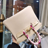 Side view of crisp structured handbag