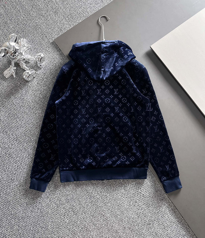 Front view of Louis Vuitton luxury clothing with streetwear-inspired cut