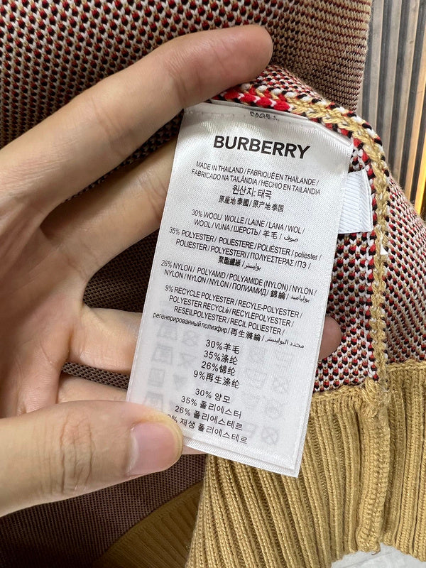 Close-up of Burberry designer clothing craftsmanship