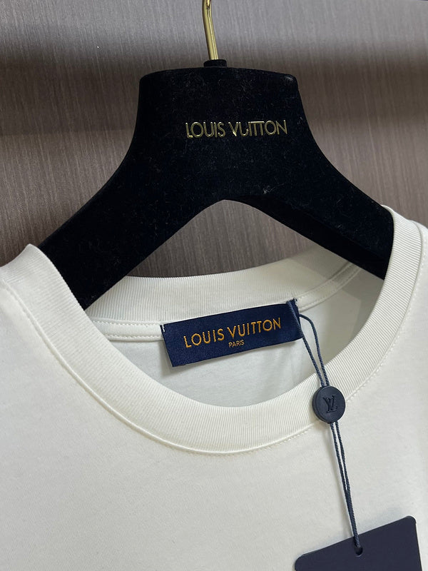 Front view of Louis Vuitton luxury clothing with tailored silhouette