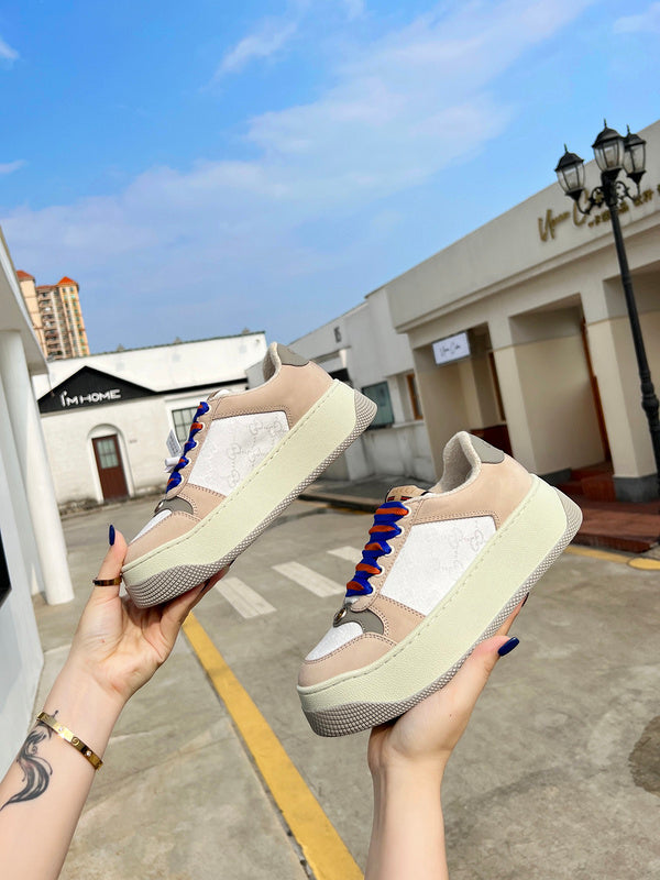 Gucci bold contrast luxury sneakers view 9 breathable knit upper