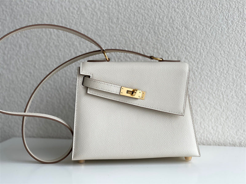 Side view of contemporary structured handbag
