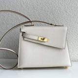 Side view of contemporary structured handbag