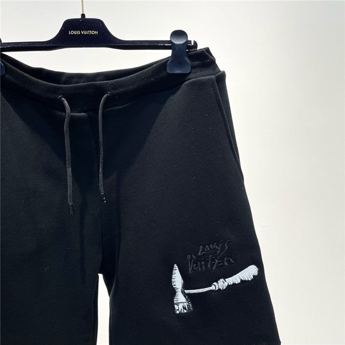 Close-up detail shot of Louis Vuitton cotton t-shirt with runway-inspired design