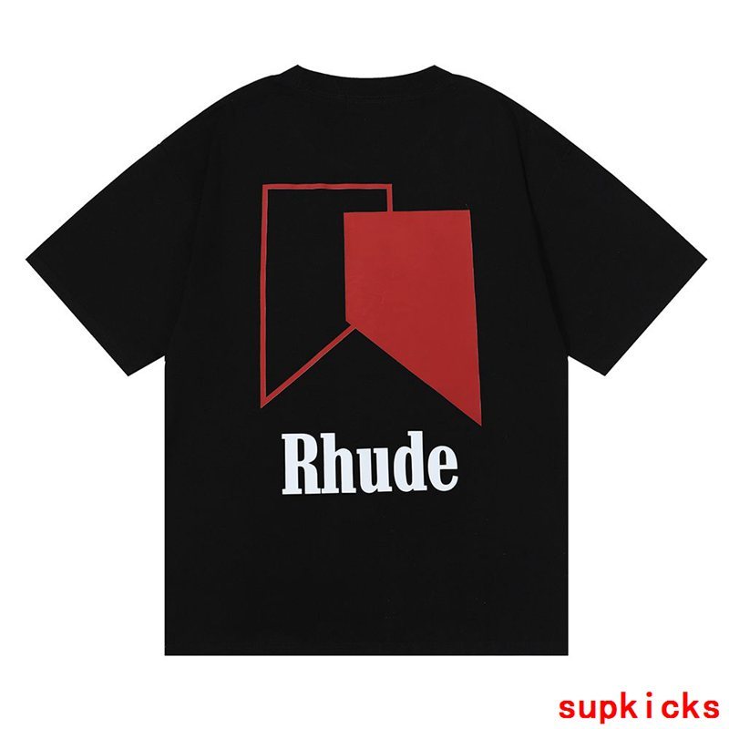 Side profile of Rhude luxury clothing with everyday silhouette