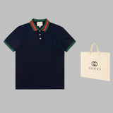 Front view of Polo cotton polo shirt with logo-detail design