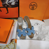 Hermès Nude Gladiator Sandals - Angled View