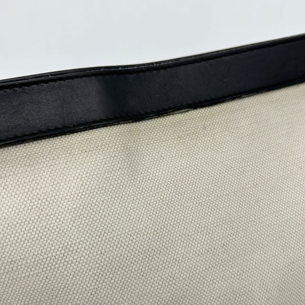 Balenciaga Navy Canvas Leather Large Zip Pouch | Designer Luxury Handbag