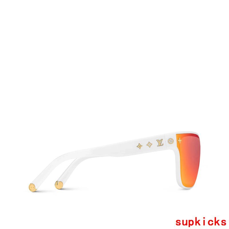 Close-up detail view of Louis Vuitton unisex sunglasses