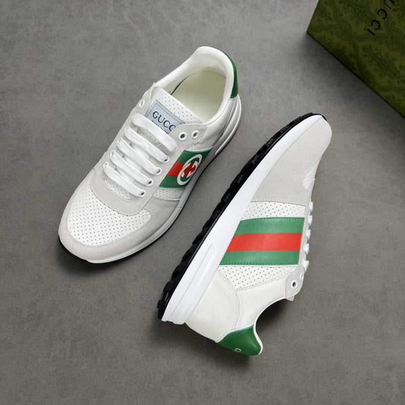 Gucci fresh white-and-black luxury sneakers view 5 breathable knit upper
