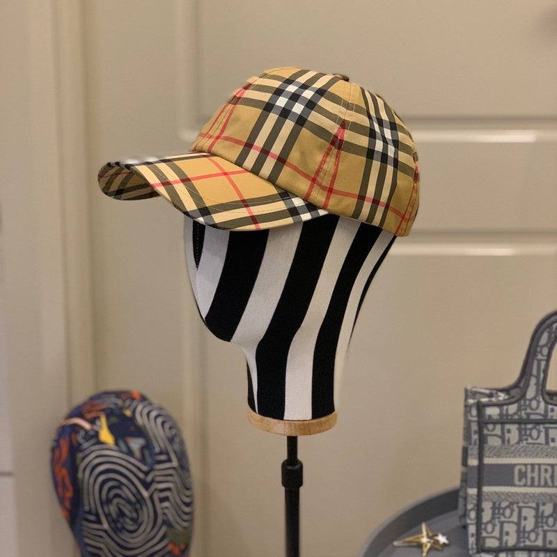 Close-up detail view of Burberry unisex cap