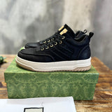 Gucci tonal black luxury sneakers view 11 premium leather build