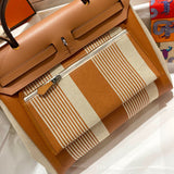 Side view of sophisticated structured handbag