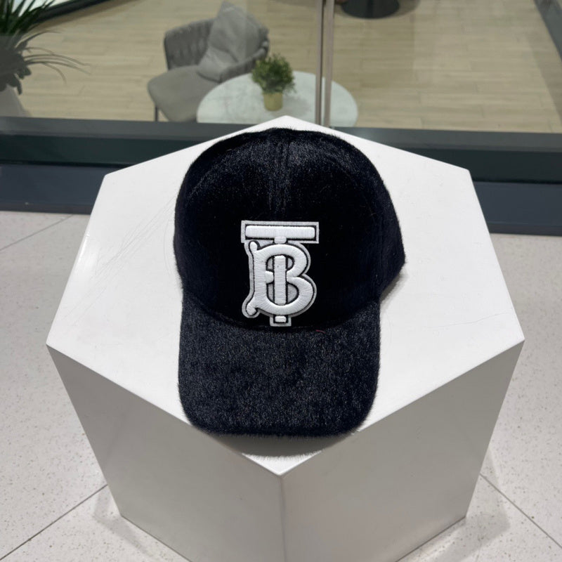 Close-up detail view of Burberry unisex cap