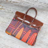  Sophisticated crossbody bag carried on shoulder