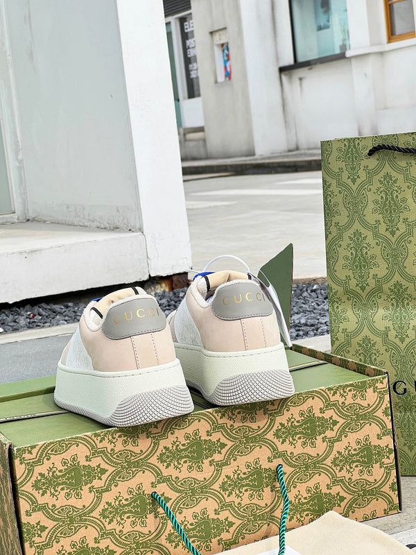 Gucci bold contrast luxury sneakers view 8 breathable knit upper