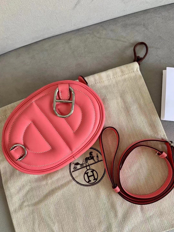 Side view of poised structured handbag
