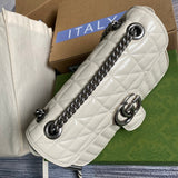 Back view of classic modern women's handbag – women's luxury accessory