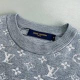 Flat lay presentation of Louis Vuitton luxury clothing with monogram-inspired silhouette