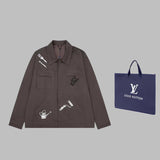Front view of Louis Vuitton luxury clothing with contemporary cut