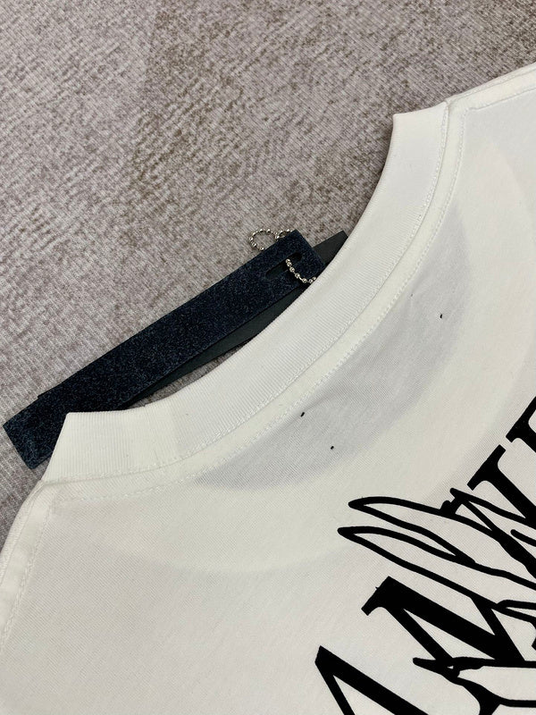 Close-up of Amiri t-shirt craftsmanship