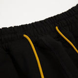 Close-up detail shot of Rhude luxury clothing with contemporary cut