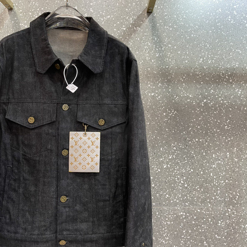 Front view of Louis Vuitton luxury clothing with monogram-inspired silhouette