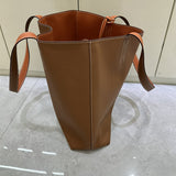 Side view of considered structured handbag