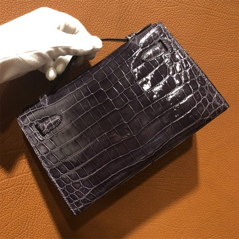 Side view of crisp structured handbag