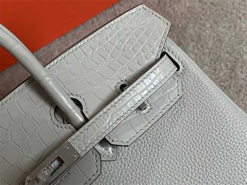 Side view of modernist structured handbag