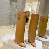 Givenchy Chocolate Brown Combat Boots - Back View