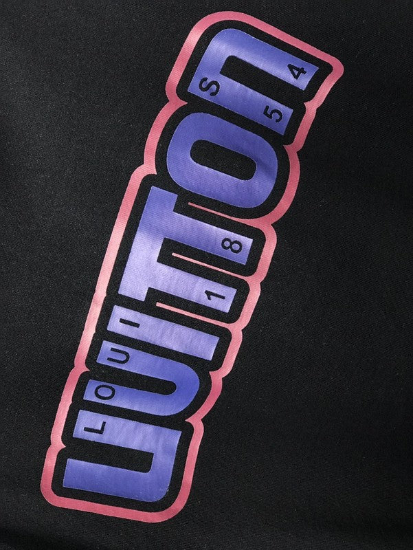 Close-up detail shot of Louis Vuitton luxury clothing with contemporary cut