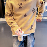 Side profile of Louis Vuitton luxury clothing with signature branding
