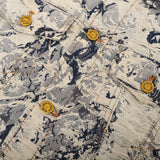 Close-up detail shot of Louis Vuitton luxury clothing with streetwear-inspired cut